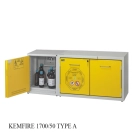 Тумба под вытяжной шкаф KEMFIRE 1700/50 type В: габариты 1700 х 500 х 670 мм, отсек для ЛВЖ, кислот и щелочей с вентиляцией и угольным фильтром