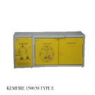 Тумба под вытяжной шкаф KEMFIRE 1500/50 type E: габариты 1495 х 500 х 670 мм, отсек для ЛВЖ, кислот и щелочей с вентиляцией и угольным фильтром