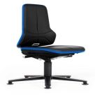 Лабораторное кресло Neon 2: механизм перманент-контакт/синхромеханизм, высота 450-620 мм, роликовые опоры. Комфорт и эргономичность для длительной работы